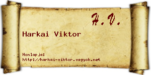 Harkai Viktor névjegykártya